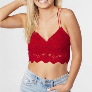 Free people red lace bralette